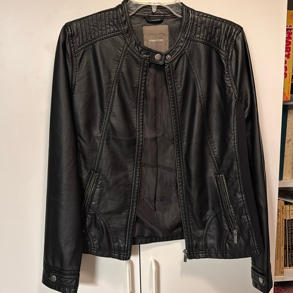 Women’s black leather jacket